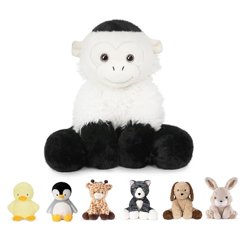 Niuniu Daddy 14' | 3.5 Pound Monkey Weighted Stuffed Animal for Kids Adults, Heavy Capuchin Monkey Pillowfort Plush Toys, Weighted Beads for Stuffed Animals Body Pillow for Birthday Holiday Christmas