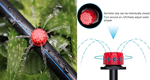 Image of DIY Crafts 35 Pcs, Only Red Dripper /Sprinkler, Drip Irrigation Kits Watering System Tubing Connectors Atomizing Nozzle Mister Dripper Accessory for Plant Wateri (35 Pcs, Only Red Dripper /Sprinkler)