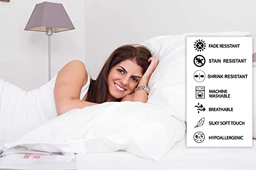 Lavish Touch Standard Pillowcase Cotton Rich 1250Tc Tri-Blend With Solid Sateen Weave - 4Pcs Pillowcases Set, 20 X 30 Inches (Standard Pillowcase, White) #TOP6