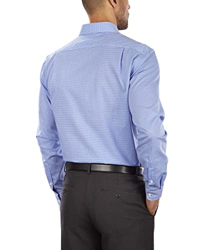 Tommy Hilfiger Men's Dress Shirt Slim Fit Non Iron Gingham, English Blue, 15.5" Neck 34"-35" Sleeve #TOP1