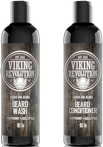 Viking Revolution Beard Wash & Conditioner Set - Eucalyptus - 10 oz
