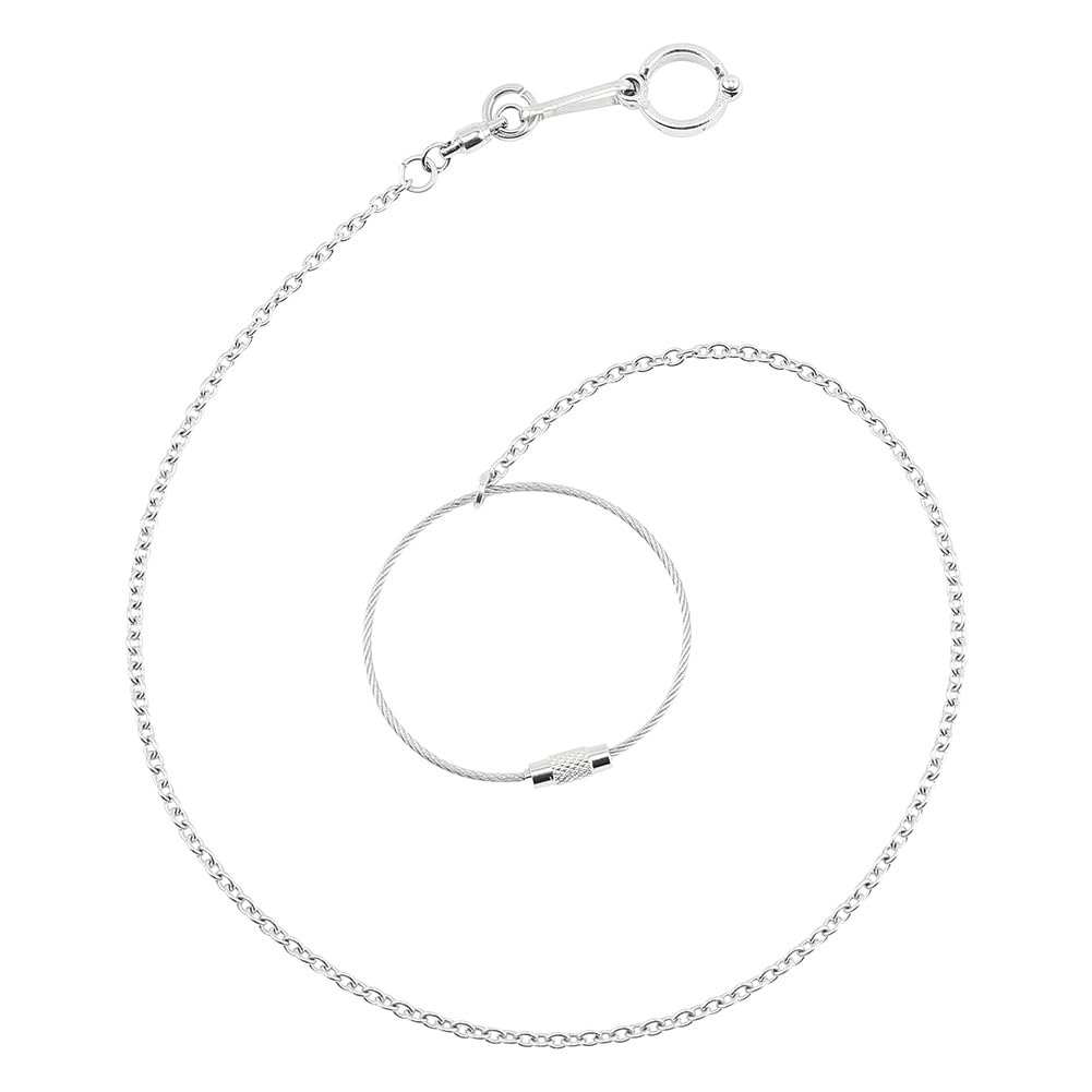 AHANDMAKER Catenina per Pappagalli per Uccelli da Compagnia, Catena in Acciaio Inox con Piedistallo per Uccelli con Anello, Accessori per Anelli Pappagallo Caviglia (Modello 12, 11.5 millimetro)