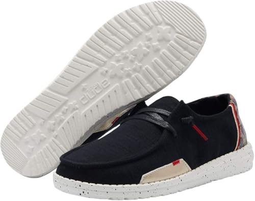 Image of HEYDUDE Wendy Stretch Canvas Women's Shoes, Women's Slip-on Loafers, Comfortable & Light-Weight