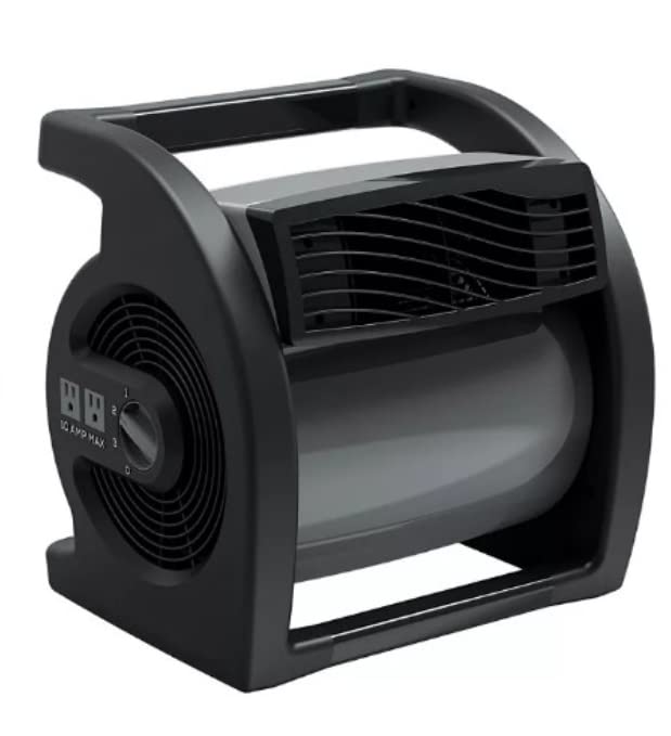 Multi Performance Three speeds Pivoting Utility Fan With High Velocity Air Stream, Integrated Carry Handle | Two 120-Volt Accessory Outlets |