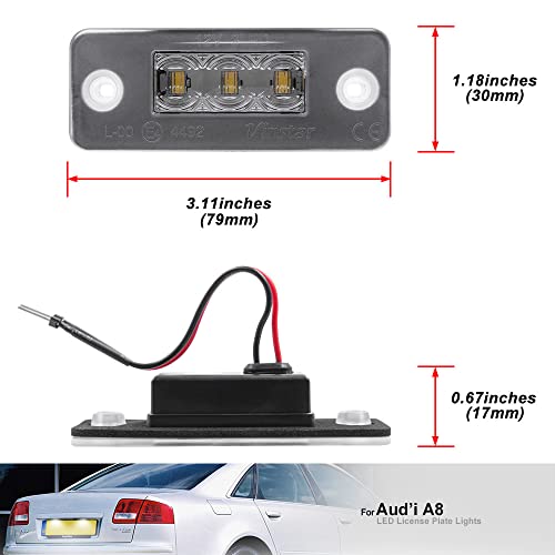 NSLUMO 2 weiße LED-Nummernschildbeleuchtung für A`udi A8 D3 4E0943021 2002–2010