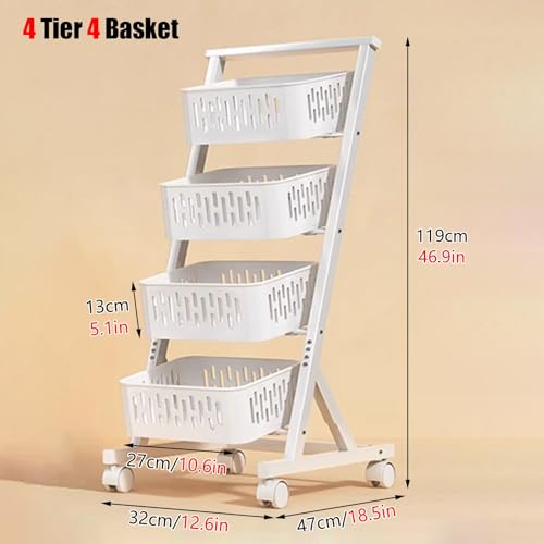 Espositore per Snack a più Livelli con Ruote, Carrello Organizer in Metallo con Ripiani su Ruote per conservare Alimenti, Frutta e Verdura, Supporto Portatile per Snack per Home Theatre.