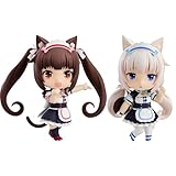 Starida 2 figuras de chocola y vainilla que se pueden cambiar con la cara, linda estatua de manga de niña, modelo de anime, decoración de escritorio