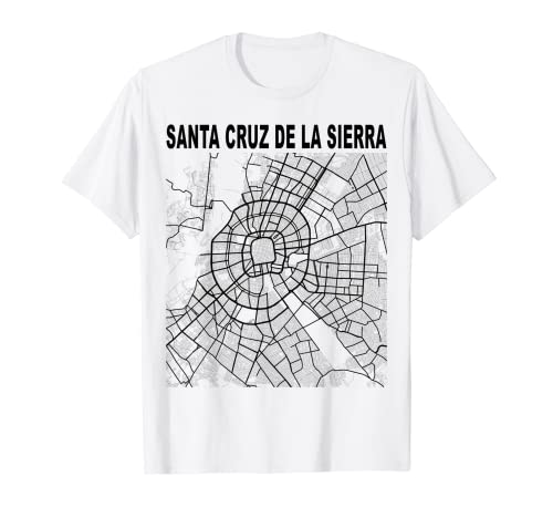 Santa De La Sierra Cruz City Street Map Bolivia Souvenir Camiseta ⭐
