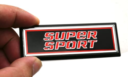 Image of 1pc New Super Sport Dash Emblem 3D Badge Replacement for 81-87 El Camino 83-88 Monte Carlo SS (Chrome Red)