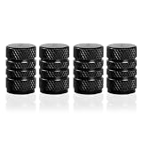 Zikefest 4PCS Tire Valve Stem Caps, Aluminum Alloy Tire Valve Stem Cap Cover, Leak-Proof Valve Cover, Universal for Car Truck Motorcycle SUV Bike (Black)