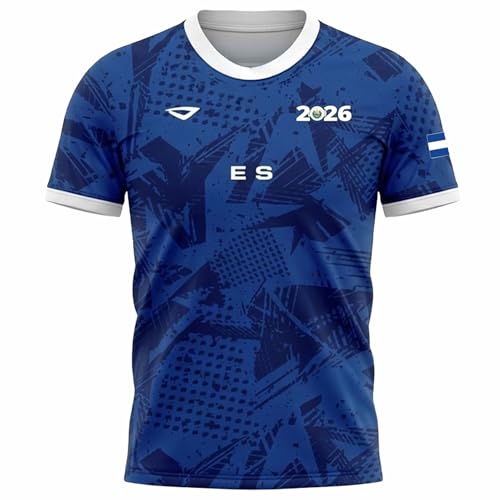 3N2 El Salvador Fan Shirt Breathable Lightweight Soccer Supporter Tee