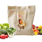 Leinwand Tragetasche - Hühner Aufbewahrungstasche,Schulter Einkaufstasche - Für Krankenschwestern Frauen Männer Lehrer Reisen Arbeit Schule Universität Studentenwohnheim Fitnessstudio Einkaufen Lebens