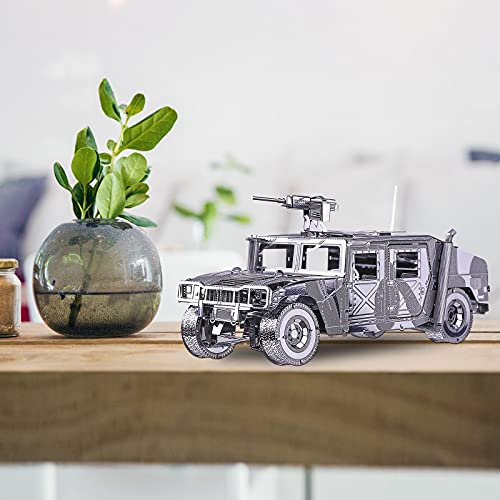 Piececool 3D Metal Puzzle Car Model Kits, American Hummer H1 Military Vehicle Models Kit, Brain Teaser Diy Metal Model Building Kits For Adults Teens Stress Relief Toys, Best Gifts For Son Dad, 78Pcs #TOP1
