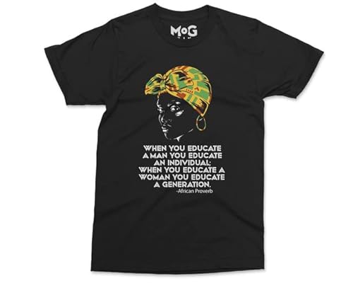 Black African Girl T-Shirt - Black - 6XL - Positive Affirmation African Proverb Graphic T-Shirt - Black Pride Shirt - Proud Ethnic Clothing - South African Gifts for Women