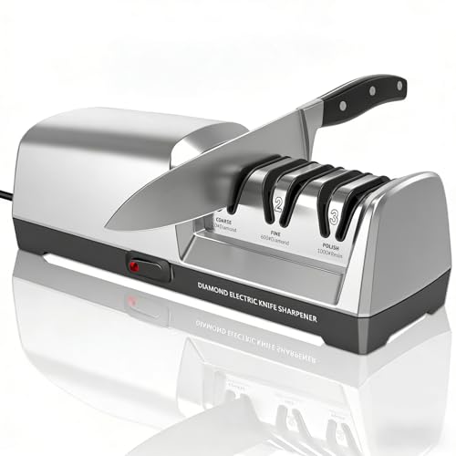 Electric Knife Sharpener 3-Stage with Diamond Abrasives