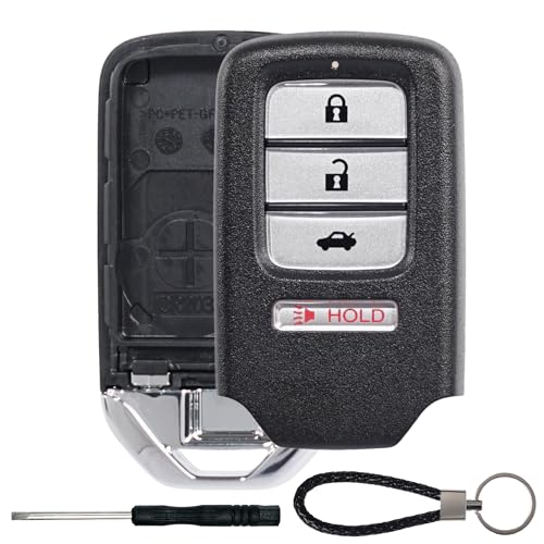 Coque pour clé intelligente Honda de finition supérieure avec porte-clés métallique élégant