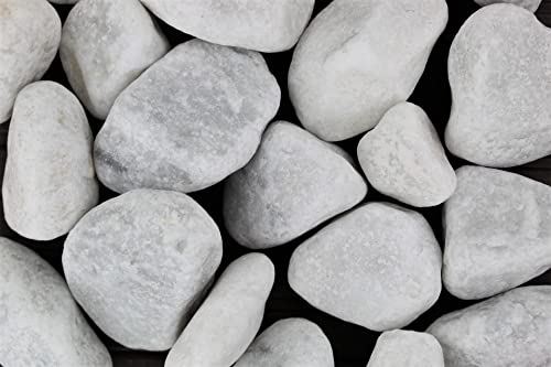 Gartenwelt Riegelsberger 25 kg Carrara Marmor Kies ungewaschen Körnung 40-60 mm Marmorkies weiß schneeweisser Kieselsteine Zierkies Steine Deko Garten