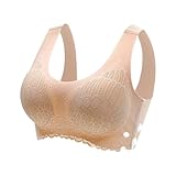 Lerpwige Brasier sin costuras para mujer, con realce de cobertura completa, sin aros, empalme de encaje, brasier deportivo con acolchado, sin costuras para mujer con relleno, color, XL