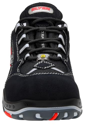 Foto von ELTEN Sicherheitsschuhe SENEX ESD S3, Herren, Textil, Kunststoffkappe (leichter als Stahlkappe), leicht, sportlich, Schwarz/Rot, Größe: 44