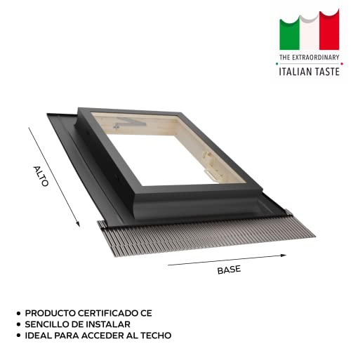 Miniatura 7 de Emica - Claraboya Abertura Libro De Aluminio Vidrio Aislante 4-9-4 Madera De Abeto Ideal Para Salida De Tejado Ventanas Para Tejados 78x78 Base X Alto