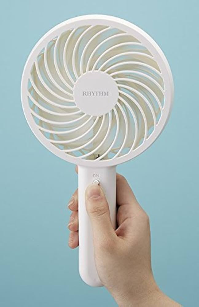 Amazon.co.jp : リズム時計 電池式 モバイル うちわ 約5時間駆動