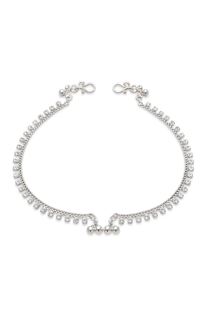 Sparkling silver Artificial Anklets-image-7