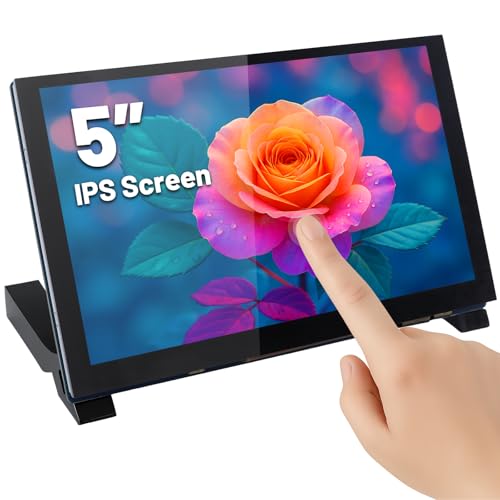 Image of ELECROW 5 Inch Touchscreen Monitor for Raspberry Pi, 800x480 IPS DSI LCD Capacitive Touch Screen Display with Acrylic Stand, Plug and Play, PWM Backlight Control, for Raspberry Pi 5 /4 /3 (No HDMI)