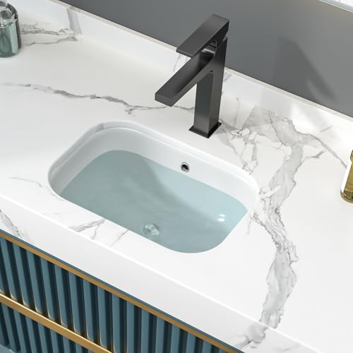 Donesdey 25 Inch White Porcelain Rectangle Bathroom Sink 22''x15'' Ceramic