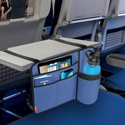 Organizador e armazenamento de assento de avião, capa de mesa de bandeja de avião para itens pessoai