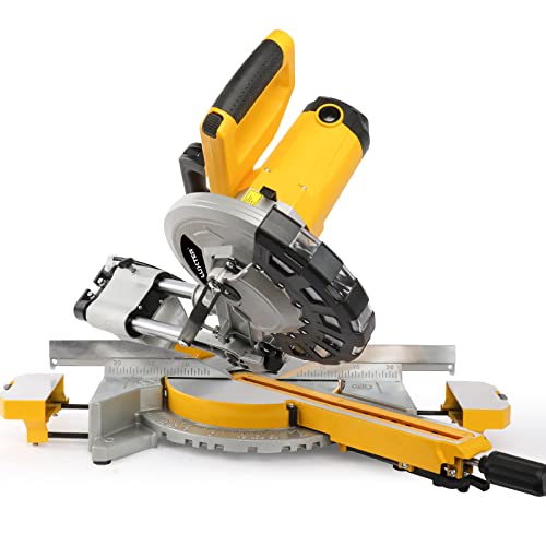 Image of Generic LUXTER 254mm / 10 inch 2400W Sliding Mitre Saw Aluminium Wood Plastic Cutting Durable Sliding Mitre Saw, Corded Electric