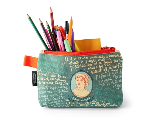 Jane Austen Bag - 9" Zipper Pouch for Pencils, Tools, Cosmetics and More