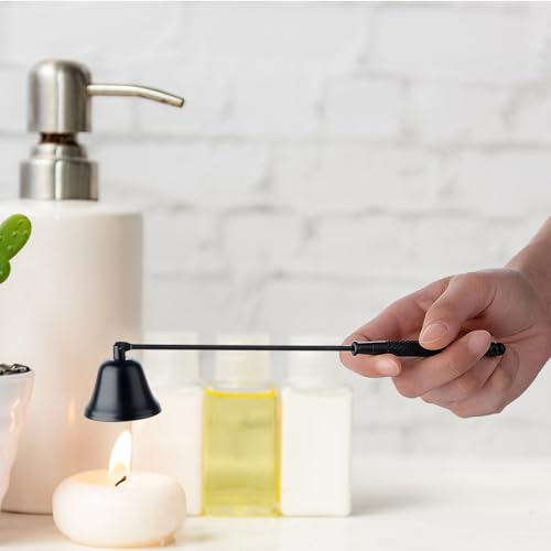 BaZuyunMd 1 Stücke Kerzenauslöscher Edelstahl,Kerzen Ausmachen Tool,Glockenförmiger Kerzen Löschglocke,Geeignet Für Wohn- Und Schlafzimmer, (Schwarz)