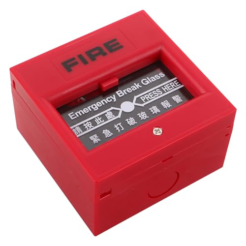 SHINEOFI Botón de Emergencia contra Incendios Reiniciable Rojo 809r, Pulsador Manual de Alarma de Incendio Sistema de Zumbador para Oficina y Hogar, Interruptor Industrial de Plástico