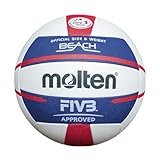 Molten Europe Ball-V5B5000-DE Beachvolleyball, Weiß/Blau/Rot, 5