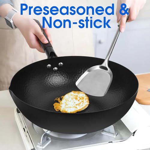 image for Souped Up Recipes 12.5 Inch Carbon Steel Wok For Electric, Induction a