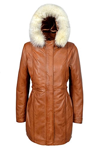 Veste en cuir véritable napa manteau mi-long à capuche veste classique femme