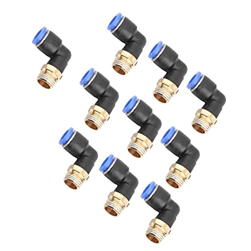 10pcs Pneumatic Elbow Fittings 8mm Push to Connect Air Line Connectors G1/4 Thread Quick Release Kit, Default - Image 2