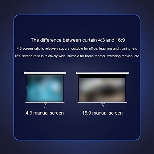 Pantalla de proyector manual 84 pulgadas 4:3 retractable miniatura 5
