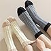 NBWBTZTXA Coral fleece Socks Long Men And Women Thick Warm floor Autumn And Winter Home Sleep Plush Mid Tube(A8)