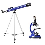 [SIMPLE Y DURADERO] - El telescopio está hecho de aleación de aluminio y plástico ABS y está equipado con un trípode ajustable. Incluso para los principiantes, el telescopio se puede instalar rápida y fácilmente, y alentará a los niños a amar el espacio de aprendizaje, ideal para aquellos que desean observar personas al aire libre.