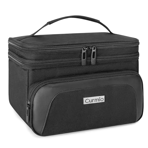 CURMIO Doppellagig Friseurtasche, Haarschneider Organizer Tasche Kompatibel mit Wahl/Hatteker/Andis/Ufree Haarschneidemaschinen und Zubehör, Leere Friseur Werkzeugtasche, Schwarz