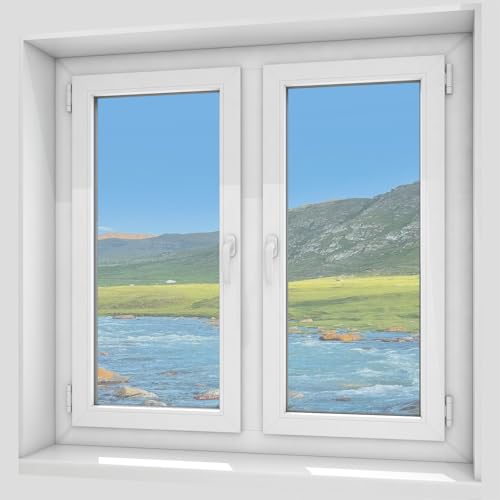 Film Anti Chaleur 120 x 200 cm Anti Chaleur UV Protection de La Vie Privée Film de Protection Solaire pour Fenêtre Regard Fenetre pour Maison Bureau Chambre,...