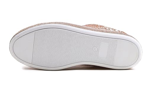 Image of FEVERSOLE Women's Fashion Sparkle Platform Rhinestone Party Holiday Wedding Sneakers