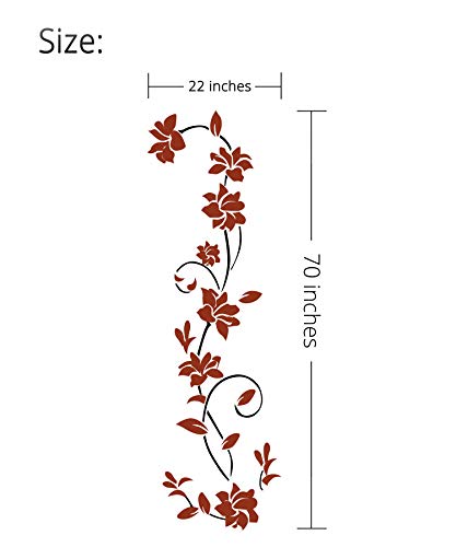 3D Rattan Flower Wall Murals For Living Room Bedroom Sofa Backdrop Tv Wall Background, Originality Stickers Gift, Wall Decor Decal Sticker (70(H) X 22(W) Inches) #TOP5