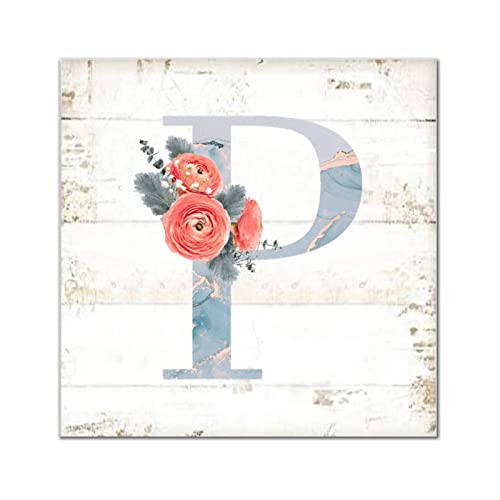 Lettre P en bois monogramme classique marbré haut de gamme pour mur