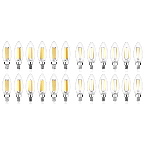 Sigalux B10 2700K Soft White, Type B Filament Candle Light Bulbs Ul Listed, 12 Pack & Ca10 60 Watt 4.5W, 500Lm 2700K Soft White Candle Light Bulbs 12Pack #TOP29