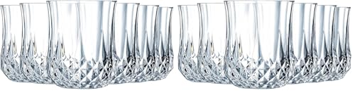 Cristal d'Arques Paris - Collection Longchamp - 6 Verres Hauts 23cl en Kwarx - Brillance, Transparence et Haute Résistance - Moulures Iconiques - Fabriqués...