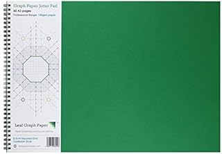 A3 Graph Paper 5mm 0.5cm Squared Cartesian, 60 Page Jotter, Grey Grid, 100gsm