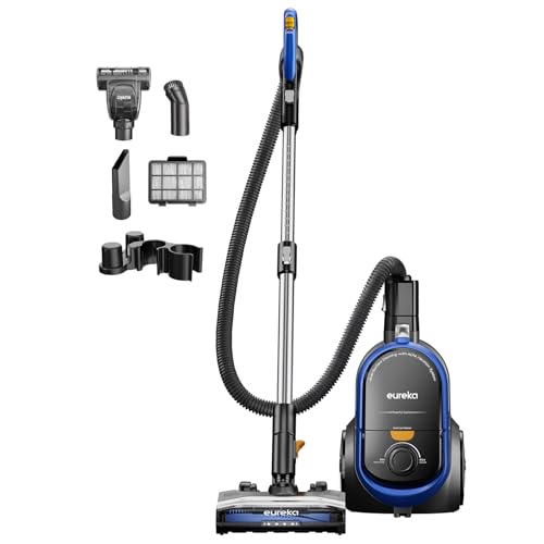 Eureka Bagless Canister Vacuum with Washable HEPA Filter, 16KPA Suction for Carpets/Hard Floors...