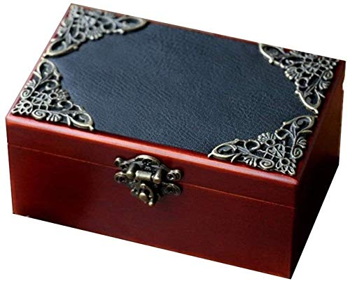 Caja de música vintage HQQSC negra con diseño tallado elegante